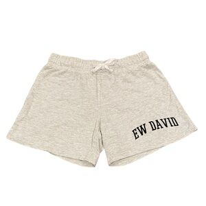 Schitts Creek “Ew David” Drawstring Shorts Juniors Size Small Light Gray Pull On
